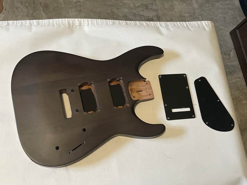 2020 Jackson JS24 DKAM JS Series Black Stain Mahogany Semi Loaded Guitar Body 2 Post Tremolo image 1