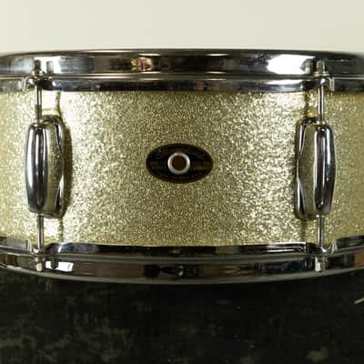 1964 Slingerland 5x14 Silver Sparkle Pearl Deluxe Student Model Snare Drum image 1