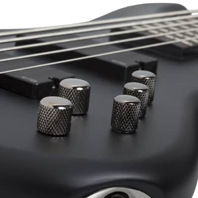 Schecter Stiletto Studio-5 Electric Bass. See-Thru Black Satin (STBLS) image 8