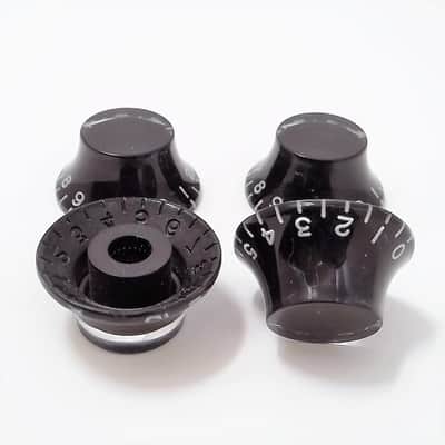 True Custom Shop® Embossed Vintage Number Black Top Hat Knobs Set for Gibson Les Paul SG image 2