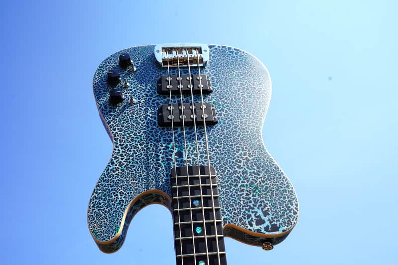 G&L USA Custom Shop ASAT Bass Black Crinkle Over Himalayan Blue 4-String Electric Bass Guitar w/ Black Tolex Case (2025) image 1