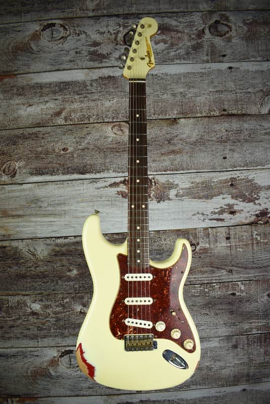 1962 Fender Stratocaster Custom Shop Vintage White over Dakota Red image 1