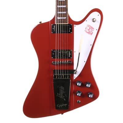 Epiphone Inspired by Gibson Custom 1963 Firebird V Vibrola Electric Guitar, Ember Red with Case image 2