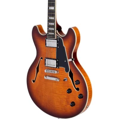 D'Angelico Premier DC Semi-Hollow Electric Guitar Regular Dark Iced Tea Burst image 6