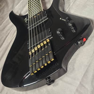 Aguda Black Hole Limited Run 7 String Multiscale 2024 - Gloss Black Headless Guitar image 1