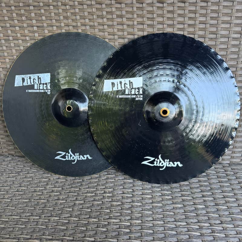 Zildjian Pitch Black 15” Mastersound Hi Hat Cymbals image 1