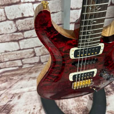 PRS Modern Eagle V Wood Library 10Top Red Tiger Quilted Stained Flamed Maple Neck Ziricote FB Ltd. 2pcs worldwide image 4