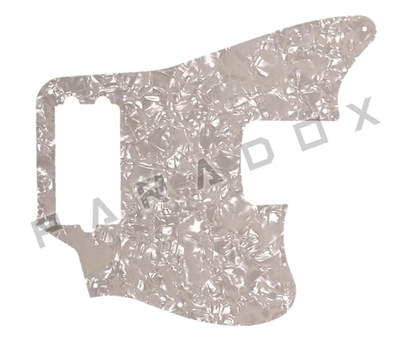 Custom Pickguard For 2021 - 2024 Made in China Squier Affinity Series Jaguar Bass H - Aged White Pearl/White/Black/White .090" image 1