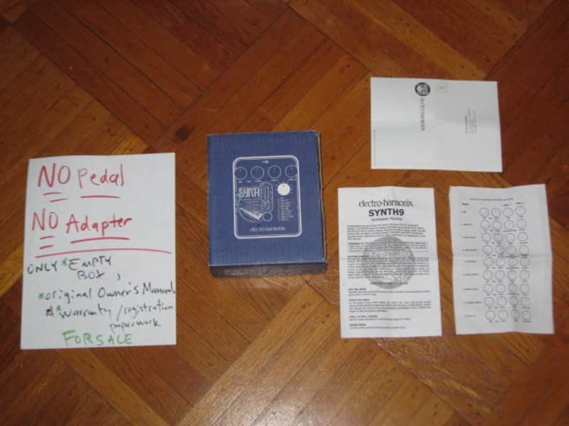 lightly handled Electro Harmonix EMPTY CARDBOARD BOX & original Owner's Instructions & warranty / registration paperwork ONLY for Synth9 Synthesizer Machine pedal (NO: Pedal/Adapter) image 1