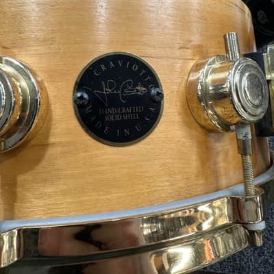 DW/Craviotto 14" x 5.5" Solid Shell Snare Drum 1995 - Natural w/ Gold Hardware I781820-U-1024D image 8