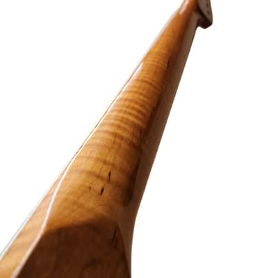 Brio Master Built Binded Flamed Maple Rosewood Fingerboard S-Style Neck w Block Inlays image 4