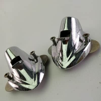 Premier Bass Drum Spur Mounts Spring-Loaded Push-Lever Chrome Vintage 60s Elite image 2