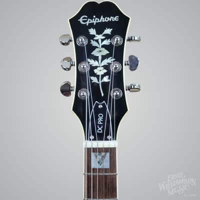 Epiphone DC PRO Double Cutaway Electric Guitar, Midnight Ebony, W/fitted hardshell case image 7