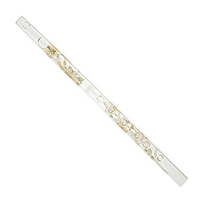 Hall Crystal Glass Flute - #11701 G Flute - White Lily w/ Inline Tone Holes image 1