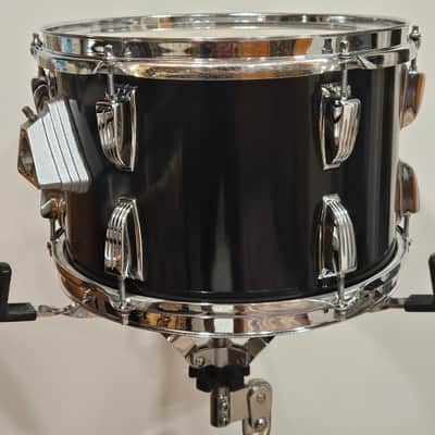 Vintage Ludwig 8x12 Tom Black Cortex 6-Ply Blue/Olive Badge Modular Mount image 5