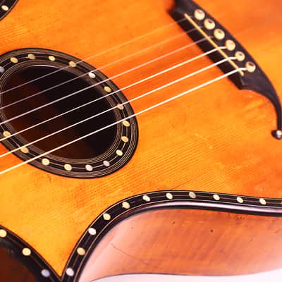 C.F. Marchal early Romantic guitar in shape of a coat of arms - outstanding sound and exceptional construction details - check video! image 17