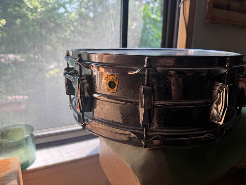 Ludwig No. 400 Supraphonic 5x14" 8-Lug Aluminum Snare Drum with Keystone Badge 1963 - 1969 - Chrome image 1