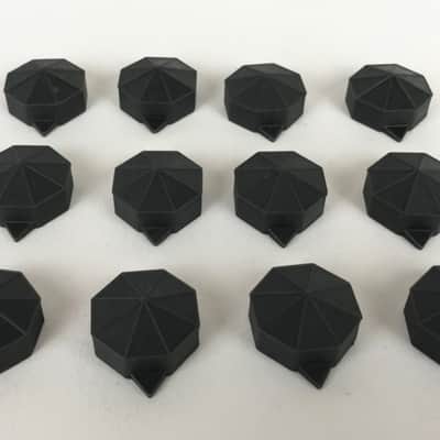 Fox Guitars 12 Vintage Daka-ware Style Octagon Pinwheel Guitar Pointer Knobs Black image 1