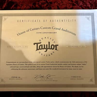 Taylor Limited Edition Custom Shop Grand Auditorium Sinker Redwood acoustic guitar  2014 - Sinker Redwood gloss top image 14
