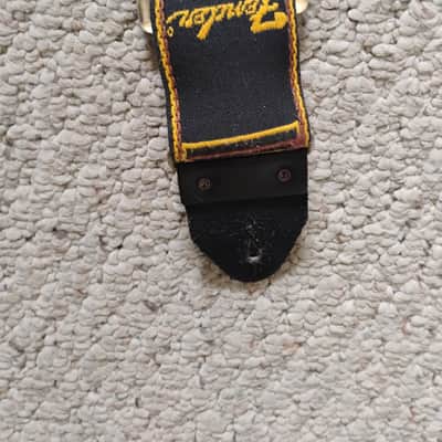 1960s Vintage Original Fender Guitar Strap, Metal Buckle Straight logo (horizontal) Stratocaster Telecaster good condition image 3