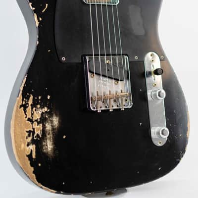 Fender Custom Shop '52 Telecaster Maple Neck Heavy Relic - Aged Black image 4