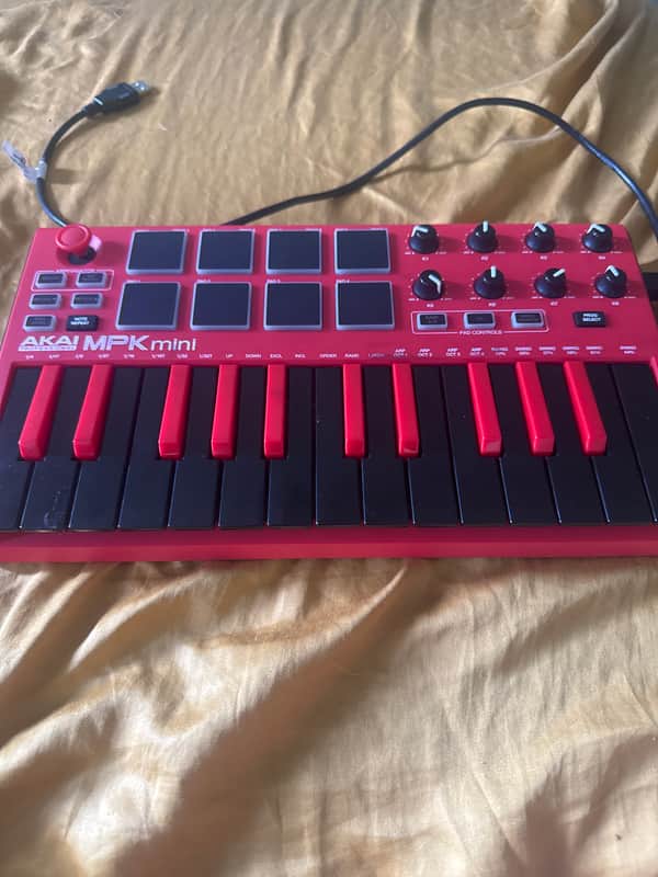 Akai MPK Mini 25-Key MIDI Controller 2014 - Present - Red with Black Keys
