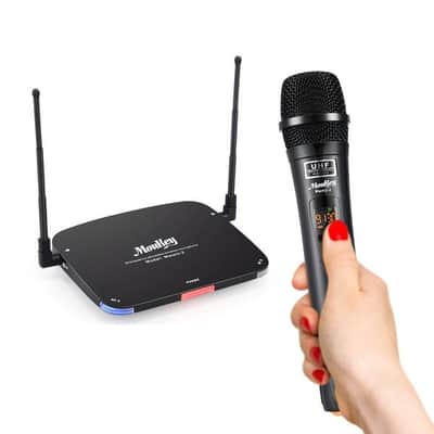 32 channel 262 foot rechargeable dual UHF wireless microphone system image 5