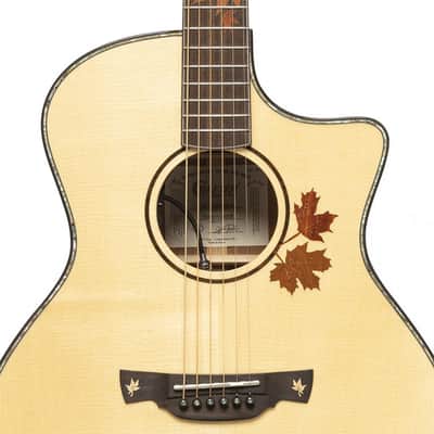 Crafter AL G-MAHO CE Anniversary MAHO Series Grand Auditorium Cutaway Autums Leaves Inlay Design Solid Spruce Top Mahogany Neck 6-String Acoustic-Electric Guitar w/Gig Bag image 4