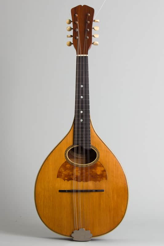 Vega  Style 201 Flat Back, Bent Top Mandolin (1916), ser. #34381, black tolex hard shell case. image 1
