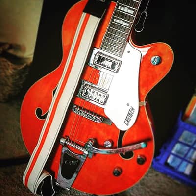 Couch White With Orange Racer X Guitar Strap image 6