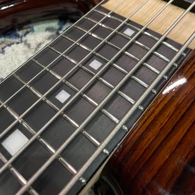 Miura Guitars U.S.A. MB-R 6st Cocopolo Top / Ash Body / Ebony Fingerboard  6 strings Hi-end Bass guitar image 8