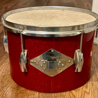 Gracy Vintage Stencil 12" Rack Tom Drum Made in Japan  Red Sparkle 50s 60s image 1