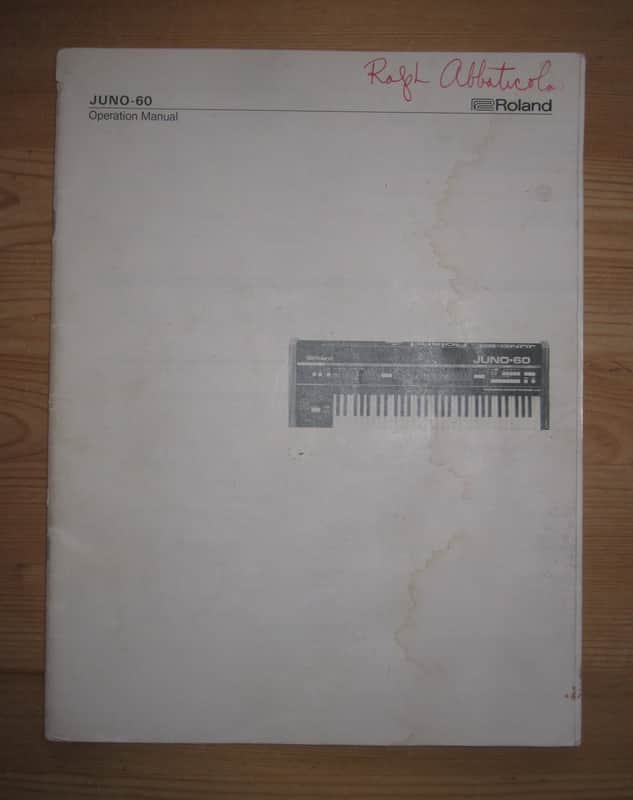 1982 owners manual Roland JUNO 60 synth synthesizer guide instruction brochure image 1