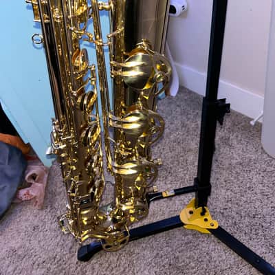 Mendini by Cecilio Semi-Pro Baritone Saxophone 2023 - Gold Lacquer image 5