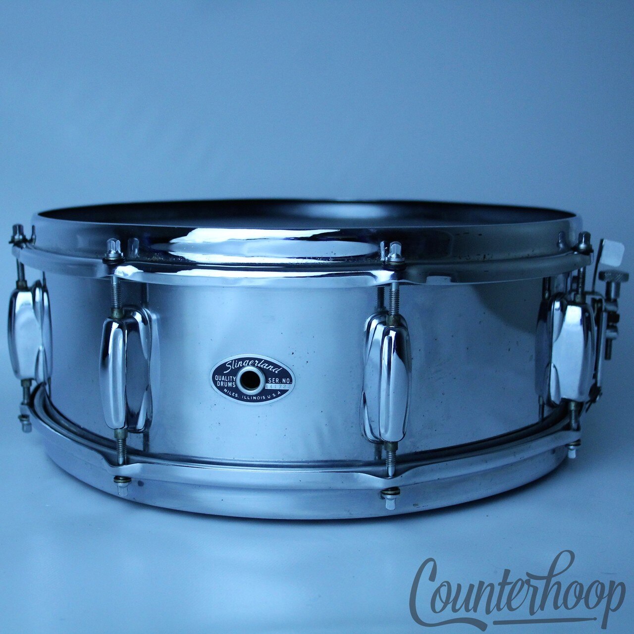 Slingerland 14x5"Festival Snare Drum Chrome Steel 8-Lug Vintage 70s Niles,IL USA — main photograph