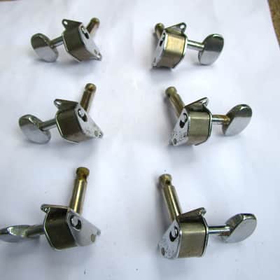 Hofner Guitar Tuners, 1960's, Germany, 3 On The Side, Metal Buttons, Grommets Included image 1