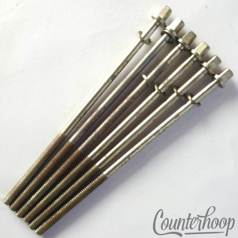 *Leedy&Ludwig 6x Tension T-Rods 5 1/4"Snare Drum Tom Nickel Plating Vintage 40s* image 1
