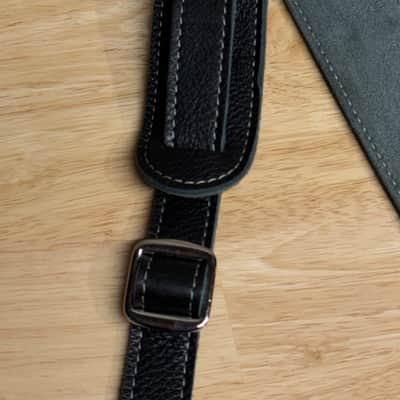 Fender Custom Shop Guitar Bass Strap Black Leather image 5