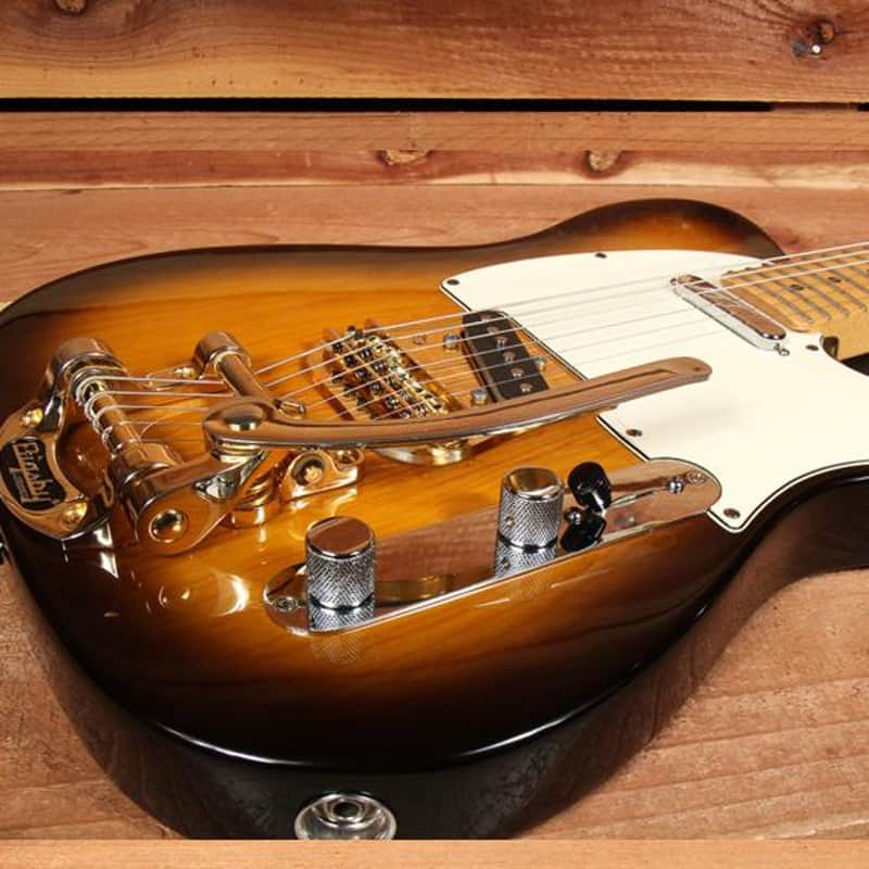 FENDER USA TELECASTER w/ BIGSBY! Tremolo Gold & Sunburst American Beauty 13415 image 1