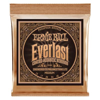 Ernie Ball P02544 Medium Everlast Coated Phosphor Bronze Acoustic Guitar Strings - 13-56 Gauge image 1
