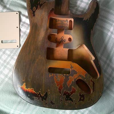 New Heavy Relic Aged Distressed Rory Gallagher S-Style Guitar Body Nitro Finish image 3