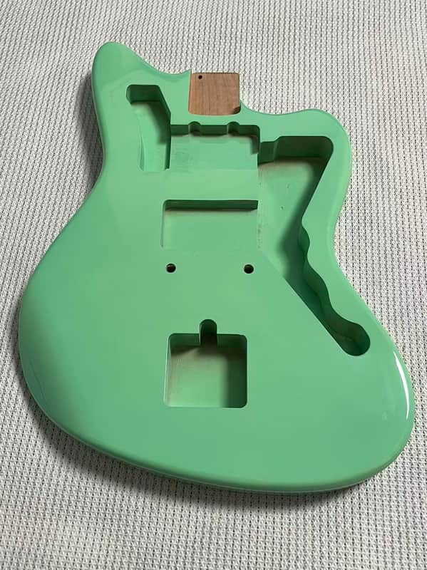 Green Alder Wood Jazzmaster Electric Guitar Body Green Alder Wood Jazzmaster Electric Guitar Body Jazzmaster Style Alder Guitar Body green color Gloss ‘’ Ready to Build image 1