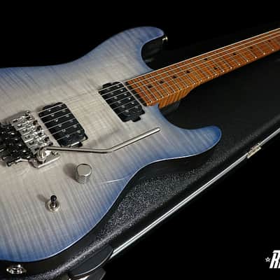 Preowned 2019 Luxxtone Guitars El Machete Geode in Gloss Blue Flame Top w/ Roasted Flame Maple Neck image 2