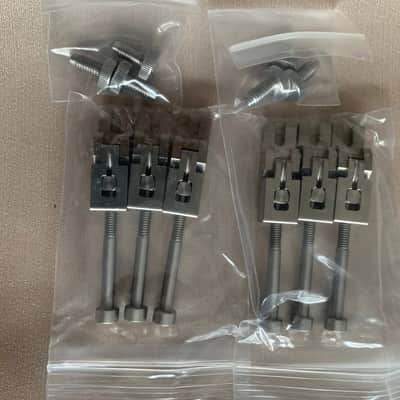 1 Set Stainless Steel Guitar Tremolo Bridge Saddles with Fine Tuning Screws image 4