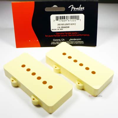 Genuine Fender Jazzmaster Aged White Guitar Pickup Covers - Set of 2 image 1
