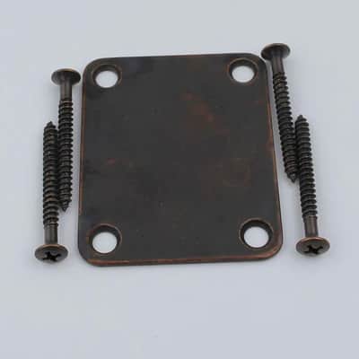 Tele Style Set Guitar Bronze Bridge, Control Plate, Knobs, Neck Plate, Jack Plate image 5