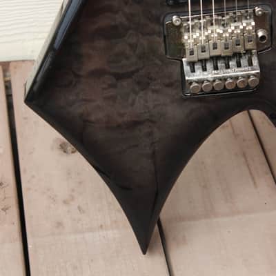 B.C. Rich Warlock N.J. Neck Thru Series Korea Guitar Translucent Black Quilt Top + Hard Case image 3