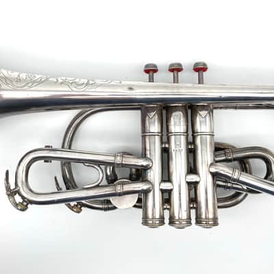 1921/2 Silver Couturier “Conical Bore” Bb/A Cornet image 2
