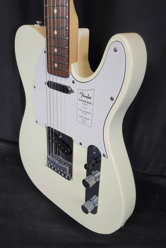 Fender Standard Telecaster Electric Guitar Laurel Fingerboard, White Pickguard, Olympic White image 1