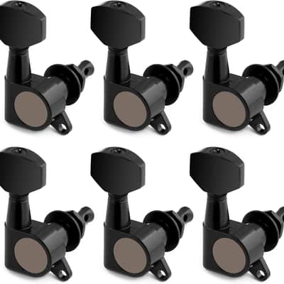 Sealed String Tuning Pegs Tuning Machines Grover Machine Heads Tuners Tuning Keys 6 In Line for Right Handed Acoustic Guitar or Electric Guitar Black. image 1